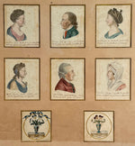 Charming Framed Group of 6 Historical Portrait Miniature Silhouettes, A Child's Art Dated c.1825