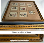 Charming Framed Group of 6 Historical Portrait Miniature Silhouettes, A Child's Art Dated c.1825