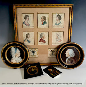 Charming Framed Group of 6 Historical Portrait Miniature Silhouettes, A Child's Art Dated c.1825