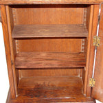 Huge Antique Victorian Era Carved European Oak 33" Cabinet with Attached Shelf, Figural Plaque