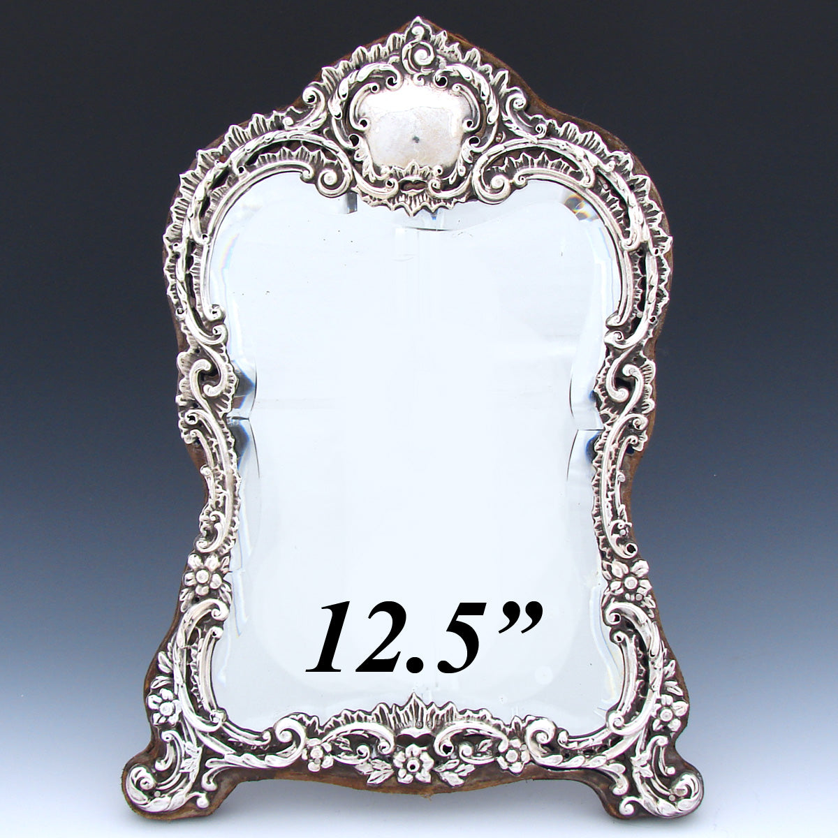 antique silver dressing table mirror Vintage 835 Silver Dressing Table Vanity Set: Mirror and 2 Brushes