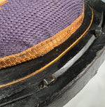 Antique Victorian Era 14" Footstool, Horseshoe Shape with St. Bernard Dog Needlepoint