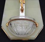 Antique French Edwardian Era Holy Water Font, Crucified Christ on Green Marble