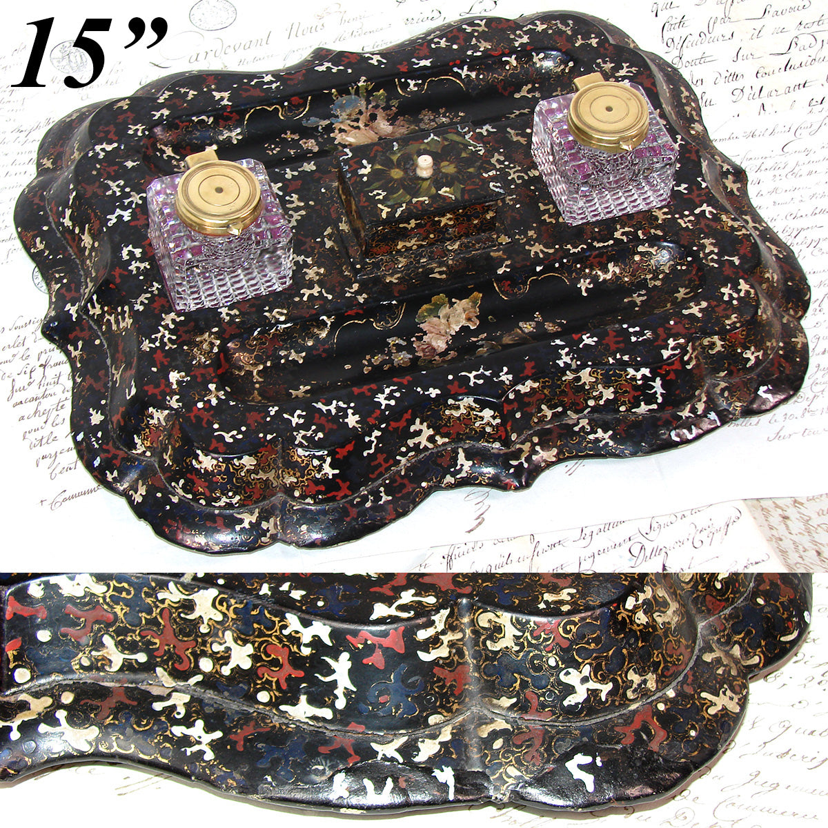 French/English Papier Mache – Antiques & Uncommon Treasure