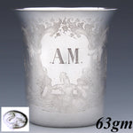 Antique French Sterling Silver Wine or Mint Julep Cup, Tumbler or Timbale, Figural
