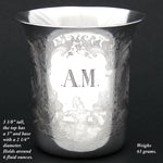 Antique French Sterling Silver Wine or Mint Julep Cup, Tumbler or Timbale, Figural