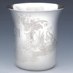 Antique French Sterling Silver Wine or Mint Julep Cup, Tumbler or Timbale, Figural