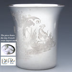 Antique French Sterling Silver Wine or Mint Julep Cup, Tumbler or Timbale, Figural