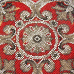 Antique Victorian Era Beadwork Needlepoint Footstool, Marquetry Inlay Walnut