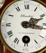 Stunning Antique French Palais Royal Bedside or Desk Clock in Tortoise Shell, Works! Napoléon III