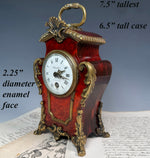 Stunning Antique French Palais Royal Bedside or Desk Clock in Tortoise Shell, Works! Napoléon III