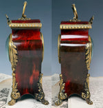 Stunning Antique French Palais Royal Bedside or Desk Clock in Tortoise Shell, Works! Napoléon III