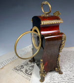 Stunning Antique French Palais Royal Bedside or Desk Clock in Tortoise Shell, Works! Napoléon III