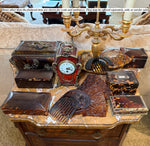 Stunning Antique French Palais Royal Bedside or Desk Clock in Tortoise Shell, Works! Napoléon III