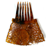 Rare Hand Carved Antique Blond Tortoise Shell Tiara #1, Ornamental Comb, Mantilla, Napoléon III French