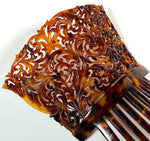 Fine 7.5"  Hand Carved Antique Tortoise Shell Tiara #2, Ornamental Comb, Mantilla, Napoléon III French