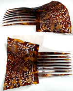 Fine 7.5"  Hand Carved Antique Tortoise Shell Tiara #2, Ornamental Comb, Mantilla, Napoléon III French