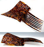 Fine 7.5"  Hand Carved Antique Tortoise Shell Tiara #2, Ornamental Comb, Mantilla, Napoléon III French