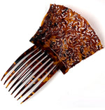 Fine 7.5"  Hand Carved Antique Tortoise Shell Tiara #2, Ornamental Comb, Mantilla, Napoléon III French