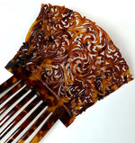 Fine 7.5"  Hand Carved Antique Tortoise Shell Tiara #2, Ornamental Comb, Mantilla, Napoléon III French