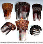 Fine 7.5"  Hand Carved Antique Tortoise Shell Tiara #2, Ornamental Comb, Mantilla, Napoléon III French
