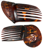 Superb Hand Carved Antique Tortoise Shell Tiara #3, Ornamental Comb, Mantilla, Napoléon III French