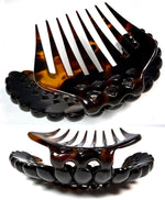 Unique Bead-like Hand Carved Antique Tortoise Shell Tiara #4, Ornamental Comb,  Napoléon III French