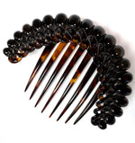 Unique Bead-like Hand Carved Antique Tortoise Shell Tiara #4, Ornamental Comb,  Napoléon III French