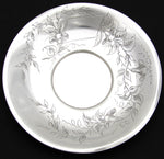 Antique French Sterling Silver Chocolate, Bouillon, Coffe or Tea Cup & Saucer, Bellflowers & Foliage