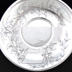 Antique French Sterling Silver Chocolate, Bouillon, Coffe or Tea Cup & Saucer, Bellflowers & Foliage