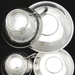 Antique French Sterling Silver Chocolate, Bouillon, Coffe or Tea Cup & Saucer, Bellflowers & Foliage