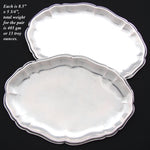 PAIR of Heavy Antique Dutch Hallmarked .800 to Sterling Silver 8.5" Trays, Serpentine Borders