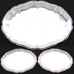 PAIR of Heavy Antique Dutch Hallmarked .800 to Sterling Silver 8.5" Trays, Serpentine Borders