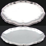 PAIR of Heavy Antique Dutch Hallmarked .800 to Sterling Silver 8.5" Trays, Serpentine Borders