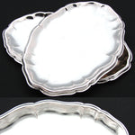 PAIR of Heavy Antique Dutch Hallmarked .800 to Sterling Silver 8.5" Trays, Serpentine Borders