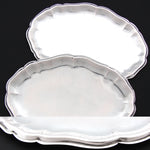 PAIR of Heavy Antique Dutch Hallmarked .800 to Sterling Silver 8.5" Trays, Serpentine Borders