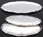 PAIR of Heavy Antique Dutch Hallmarked .800 to Sterling Silver 8.5" Trays, Serpentine Borders