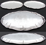 PAIR of Heavy Antique Dutch Hallmarked .800 to Sterling Silver 8.5" Trays, Serpentine Borders
