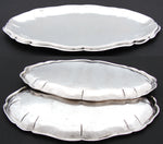 PAIR of Heavy Antique Dutch Hallmarked .800 to Sterling Silver 8.5" Trays, Serpentine Borders