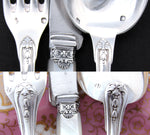 Antique French Sterling Silver 3pc Flatware Setting for One, Mother of Pearl Handle Cardeilhac Knife