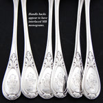 Antique French Sterling Silver 6pc Teaspoon Set, Louis XVI Acanthus Pattern in Box