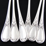 Antique French Sterling Silver 6pc Teaspoon Set, Louis XVI Acanthus Pattern in Box