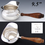Antique F.B. Rogers Sterling Silver 9.5" Sauce Ladle, Brandy Warmer or "Silver Pipkin"