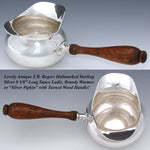 Antique F.B. Rogers Sterling Silver 9.5" Sauce Ladle, Brandy Warmer or "Silver Pipkin"