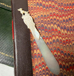 Charming Antique Petit Hand Carved Mother of Pearl French Palais Royal Book Mark