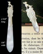 Charming Antique Petit Hand Carved Mother of Pearl French Palais Royal Book Mark