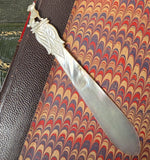 Charming Antique Petit Hand Carved Mother of Pearl French Palais Royal Book Mark