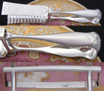 Antique French Sterling Silver 9" Asparagus or Pastry Tongs, Ornate Guilloche Style Pattern
