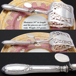 Antique French Sterling Silver Handled 10" Pastry or Asparagus Tongs, Bow & Ribbon, Acanthus