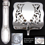 Antique French Sterling Silver Handled 10" Pastry or Asparagus Tongs, Bow & Ribbon, Acanthus